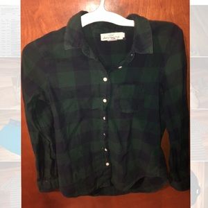 Forest Green and Navy Blue Flannel